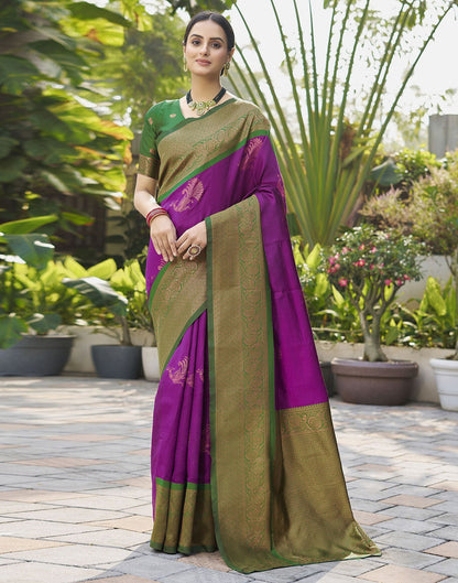 Purple Jacquard Silk Saree