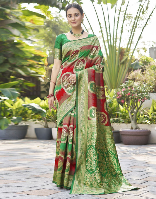 Green Jacquard Silk Saree
