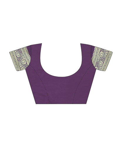 Dark Magenta Jacquard Silk Saree