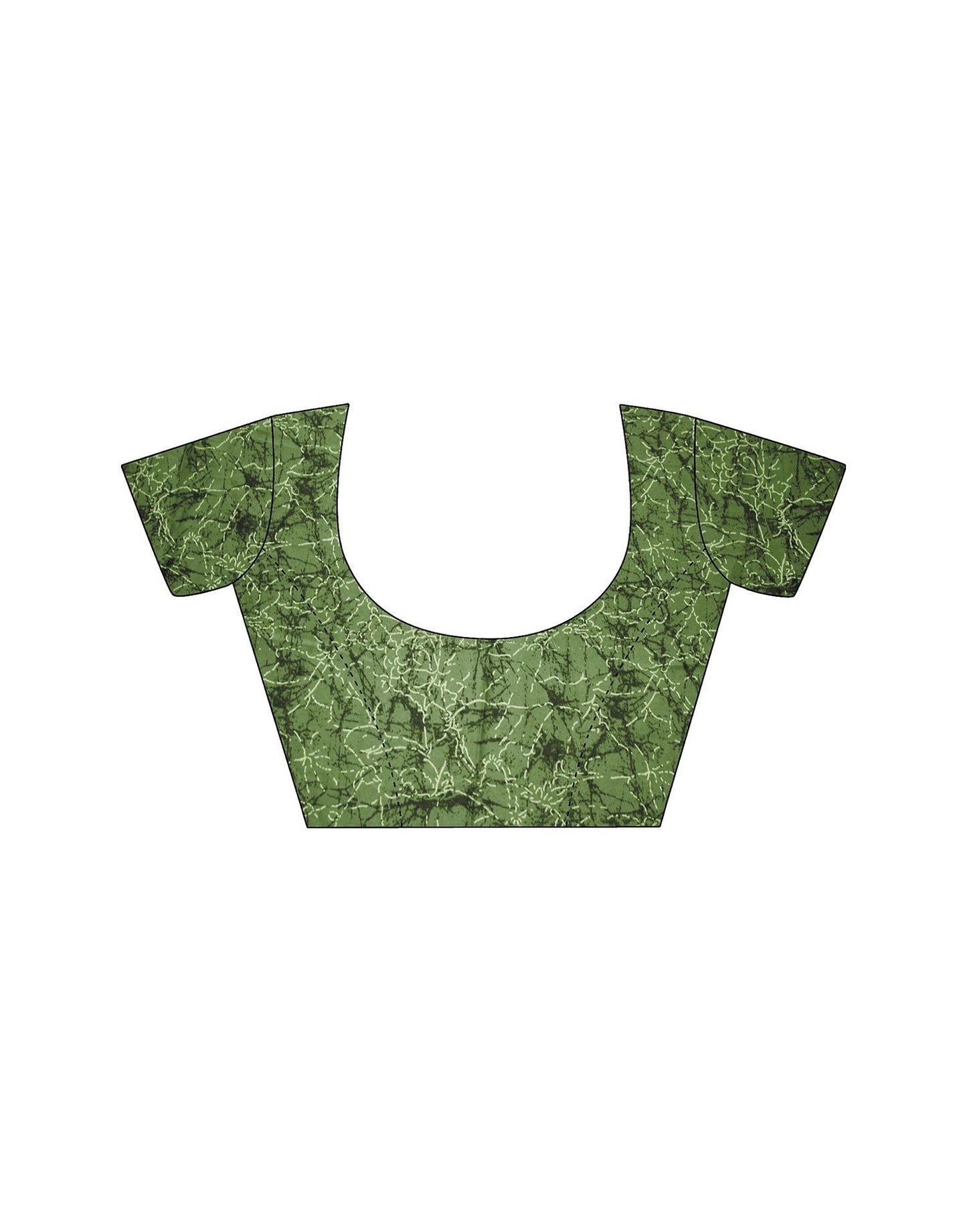 Olive Green Printed Georgette Saree