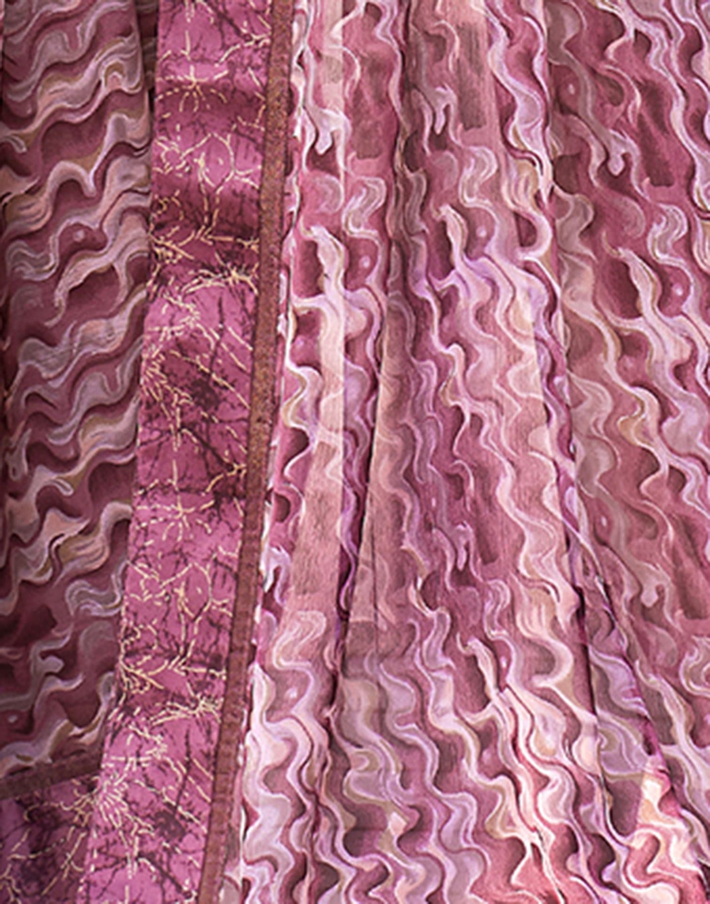 Dusty Wine Printed Georgette Saree