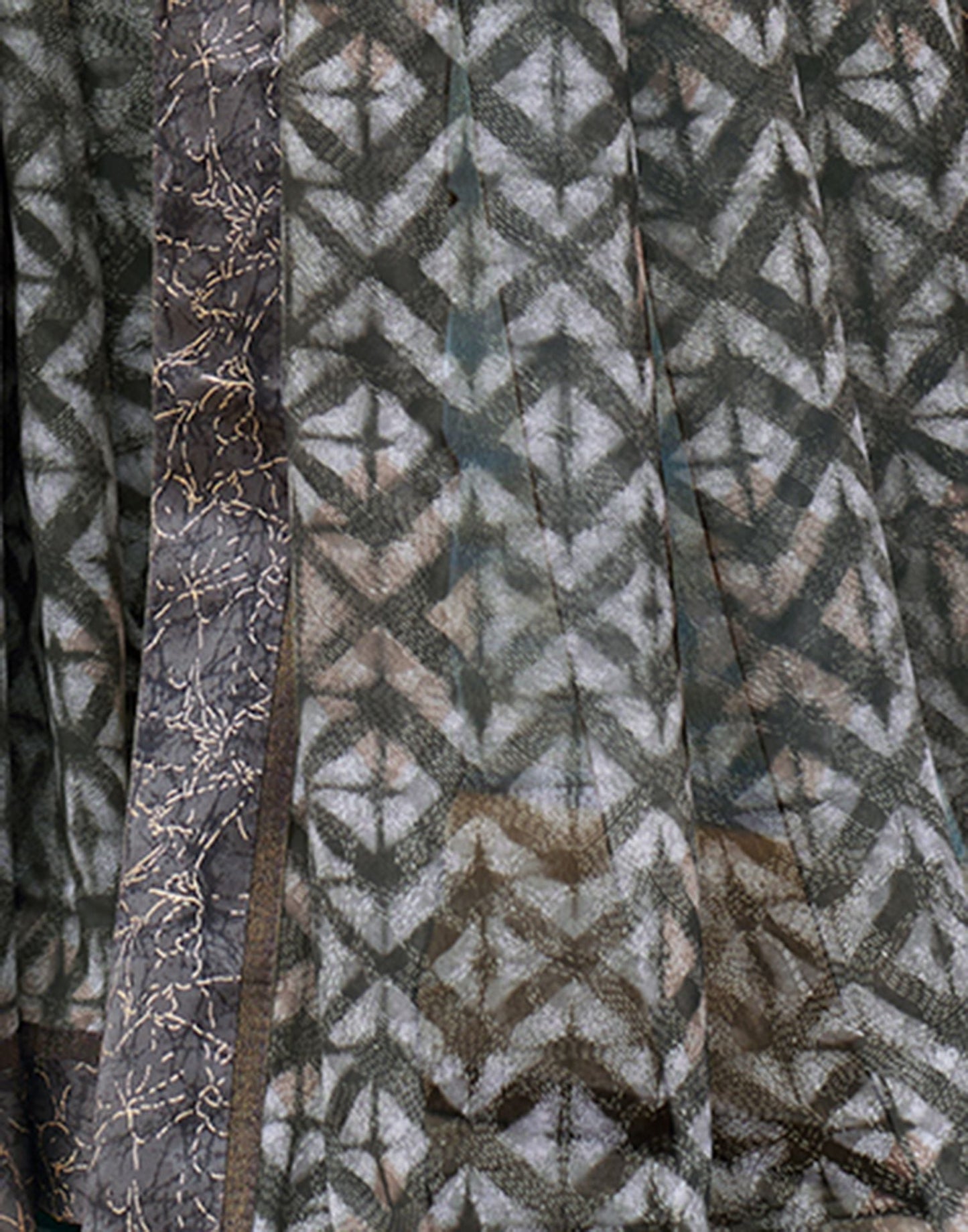 Brown Printed Georgette Saree