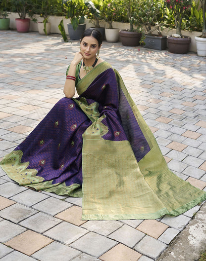 Pista Green Jacquard Silk Saree