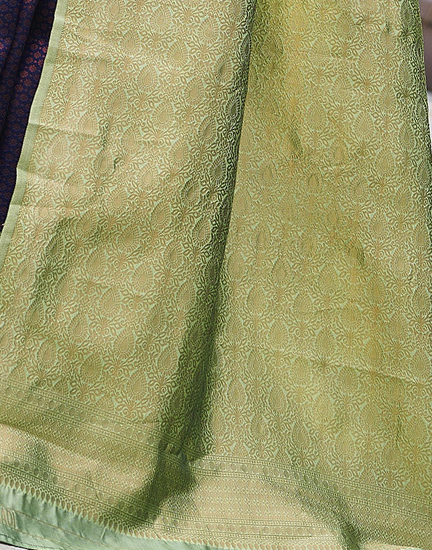 Pista Green Jacquard Silk Saree