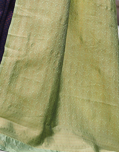 Pista Green Jacquard Silk Saree