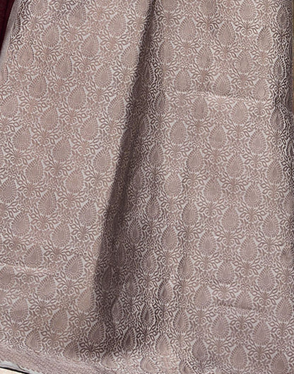 Light Grey & Brown Jacquard Silk Saree