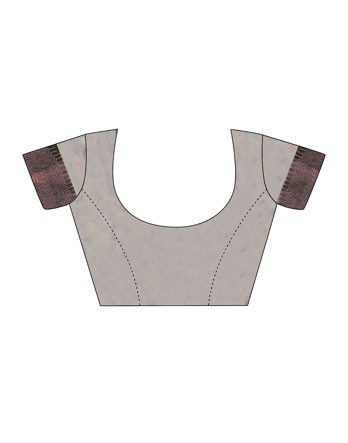 Light Grey & Brown Jacquard Silk Saree