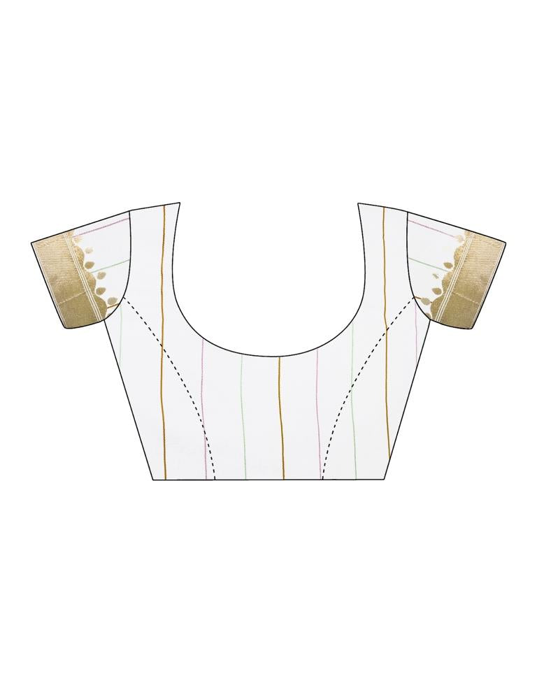 White Silk Woven Saree