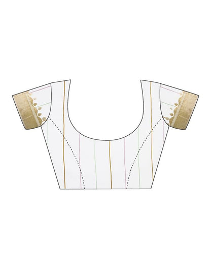 White Silk Woven Saree