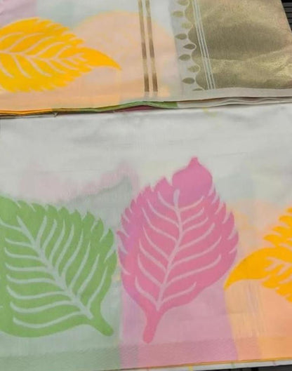 White Silk Woven Saree