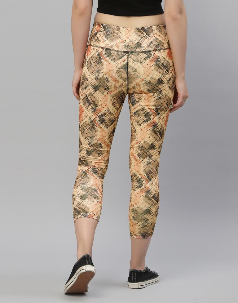 Beige Printed Track Pant | Leemboodi