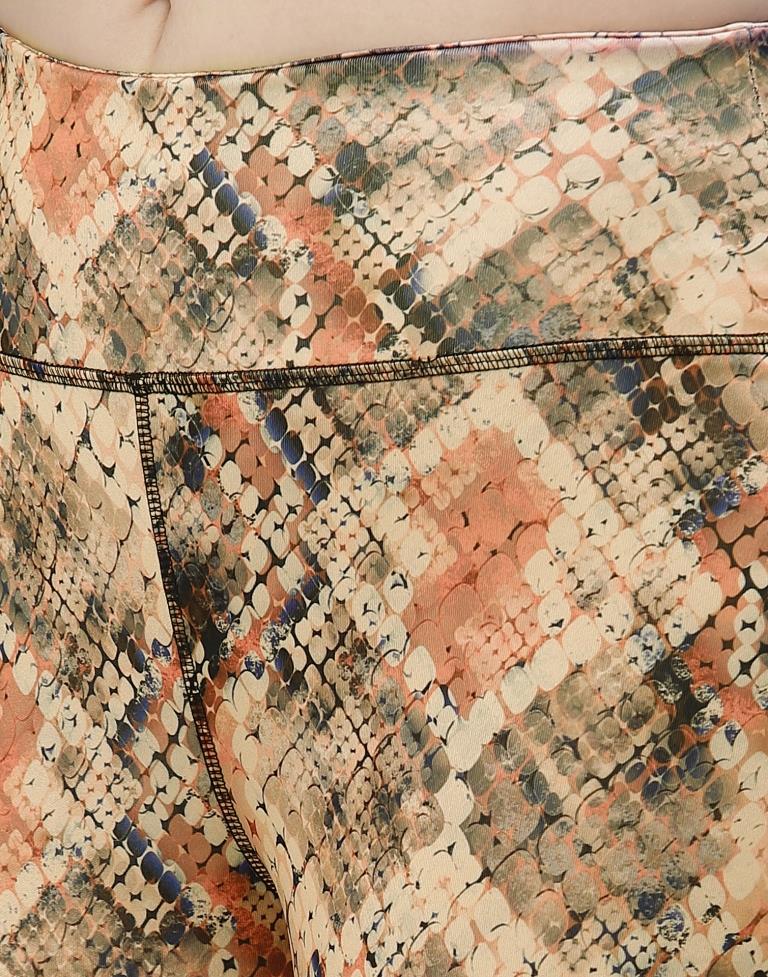 Beige Printed Track Pant | Leemboodi