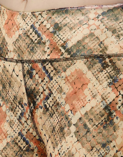 Beige Printed Track Pant | Leemboodi