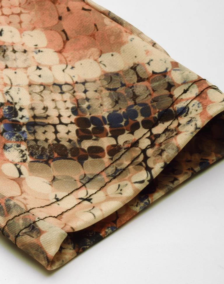 Beige Printed Track Pant | Leemboodi