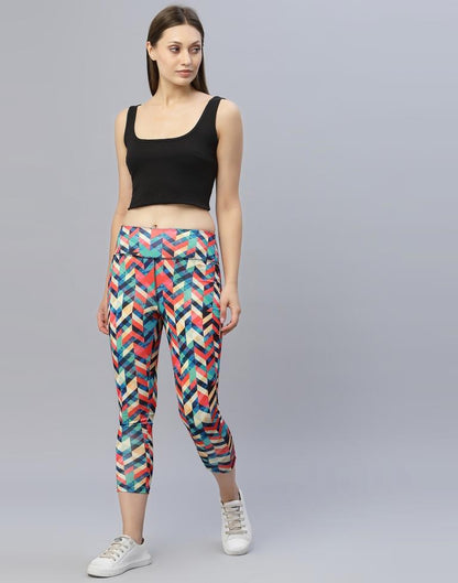 Multicolour Printed Track Pant | Leemboodi
