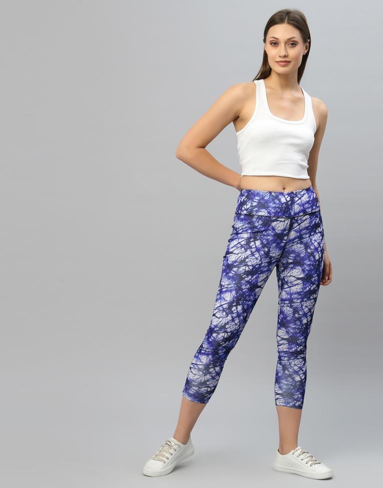 Blue Printed Track Pant | Leemboodi