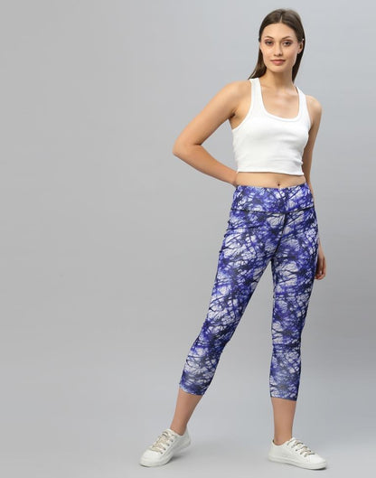 Blue Printed Track Pant | Leemboodi
