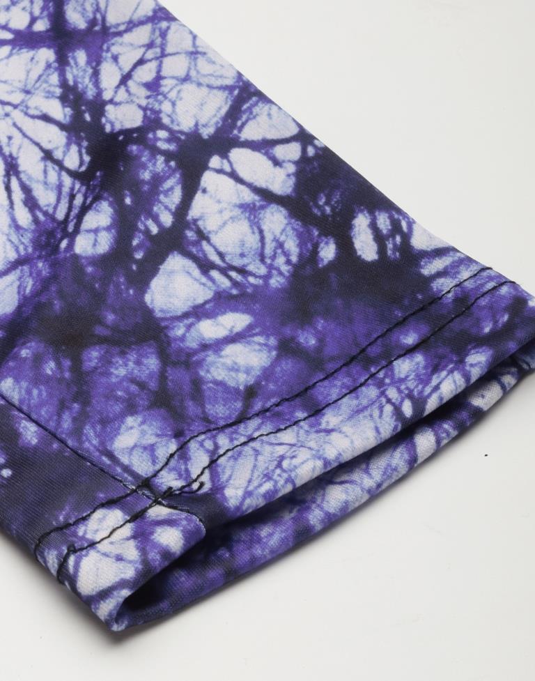 Blue Printed Track Pant | Leemboodi