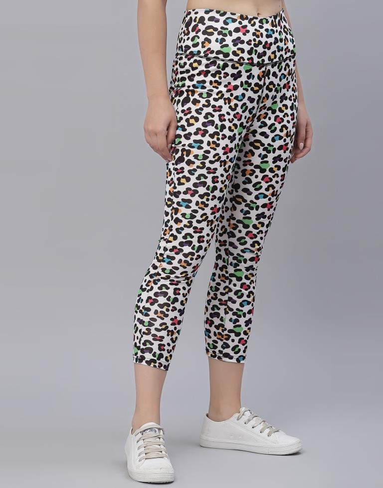 White Printed Track Pant | Leemboodi