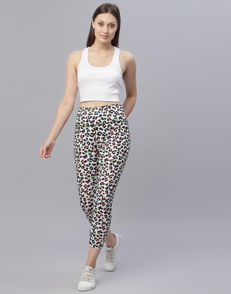 White Printed Track Pant | Leemboodi