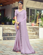 Lavender Plain Silk Saree