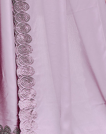 Lavender Plain Silk Saree