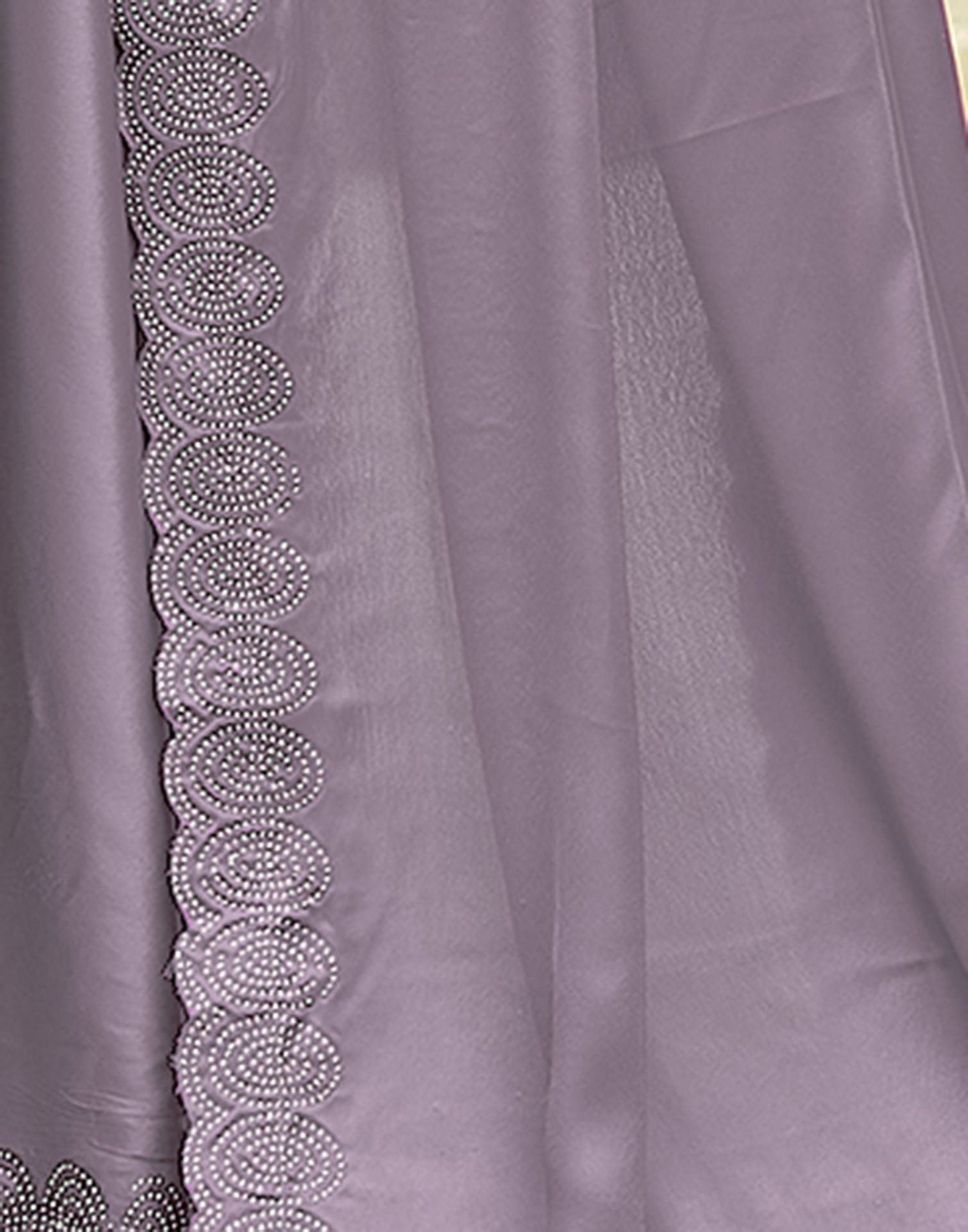 Dull Light Grey Plain Silk Saree