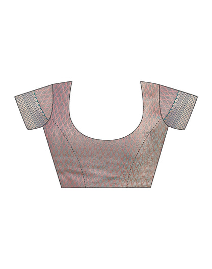 Teal Blue Jacquard Organza Saree