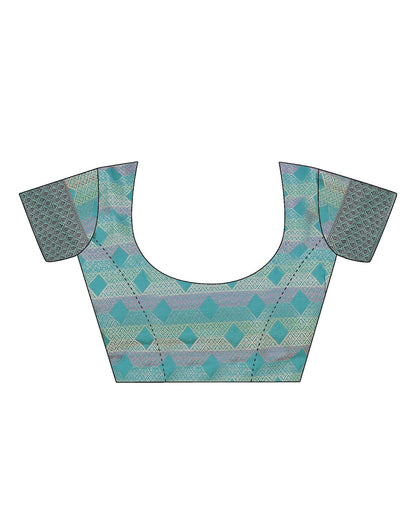 Rama Jacquard Organza Saree