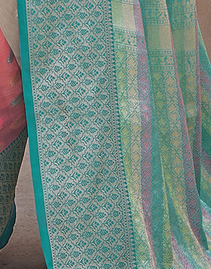 Pink Jacquard Organza Saree