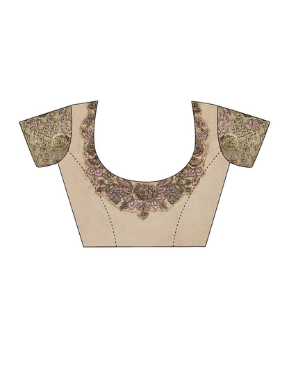 Light Pink Plain Silk Saree