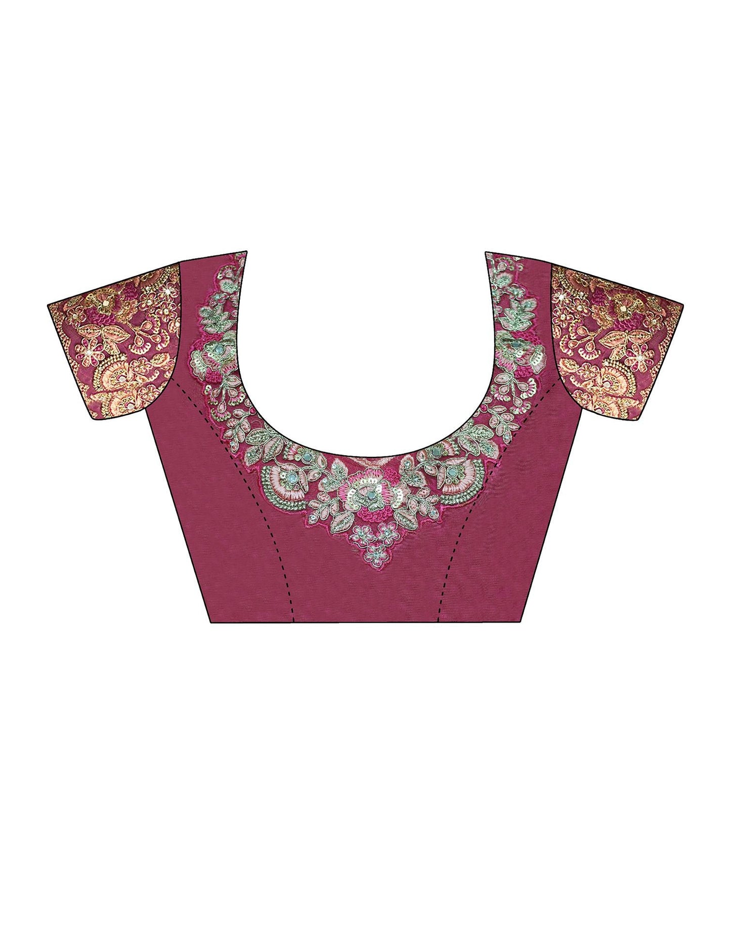 Pink Plain Silk Saree