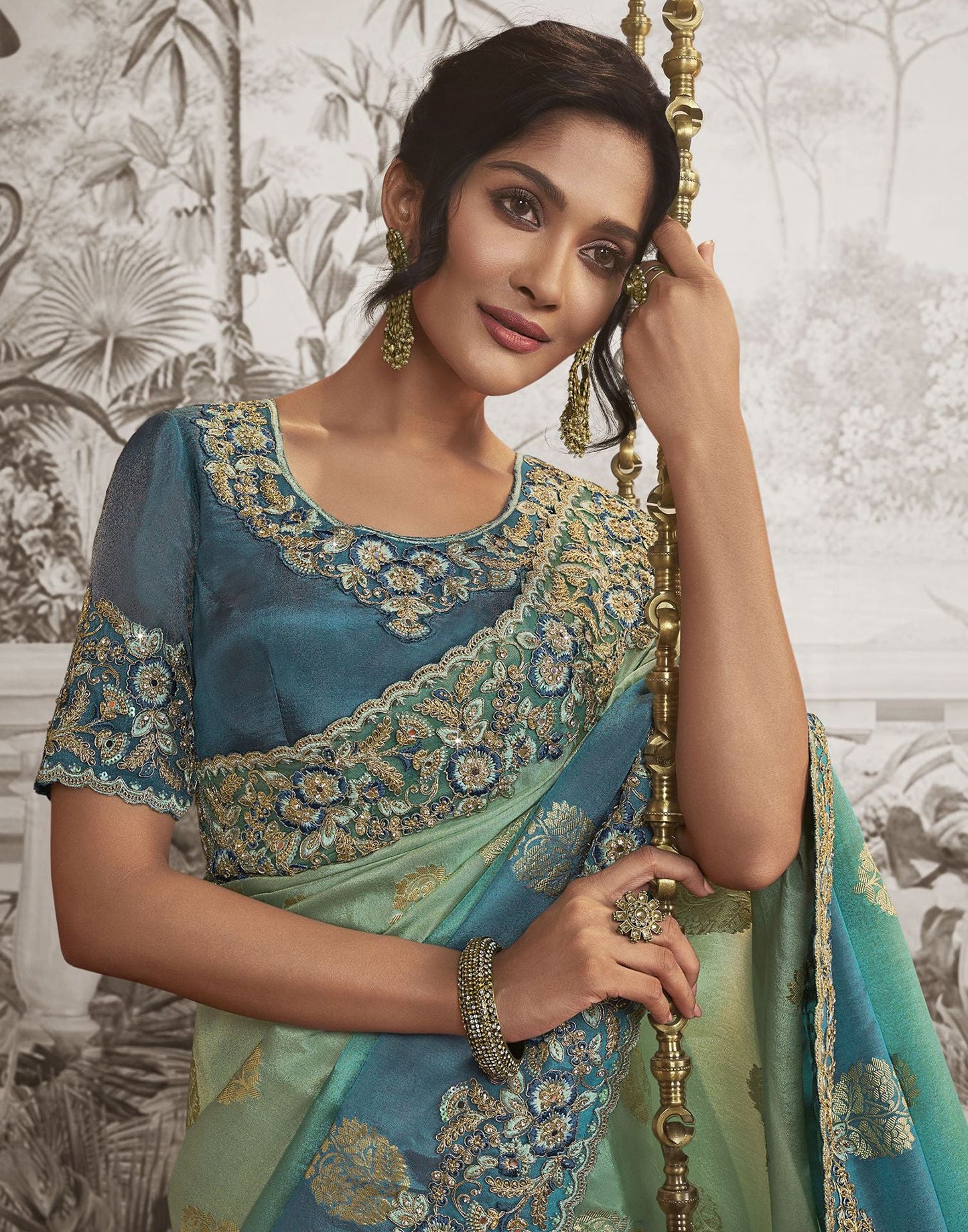 Blue Plain Silk Saree