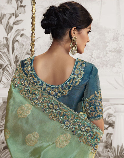 Blue Plain Silk Saree