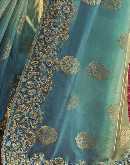 Blue Plain Silk Saree
