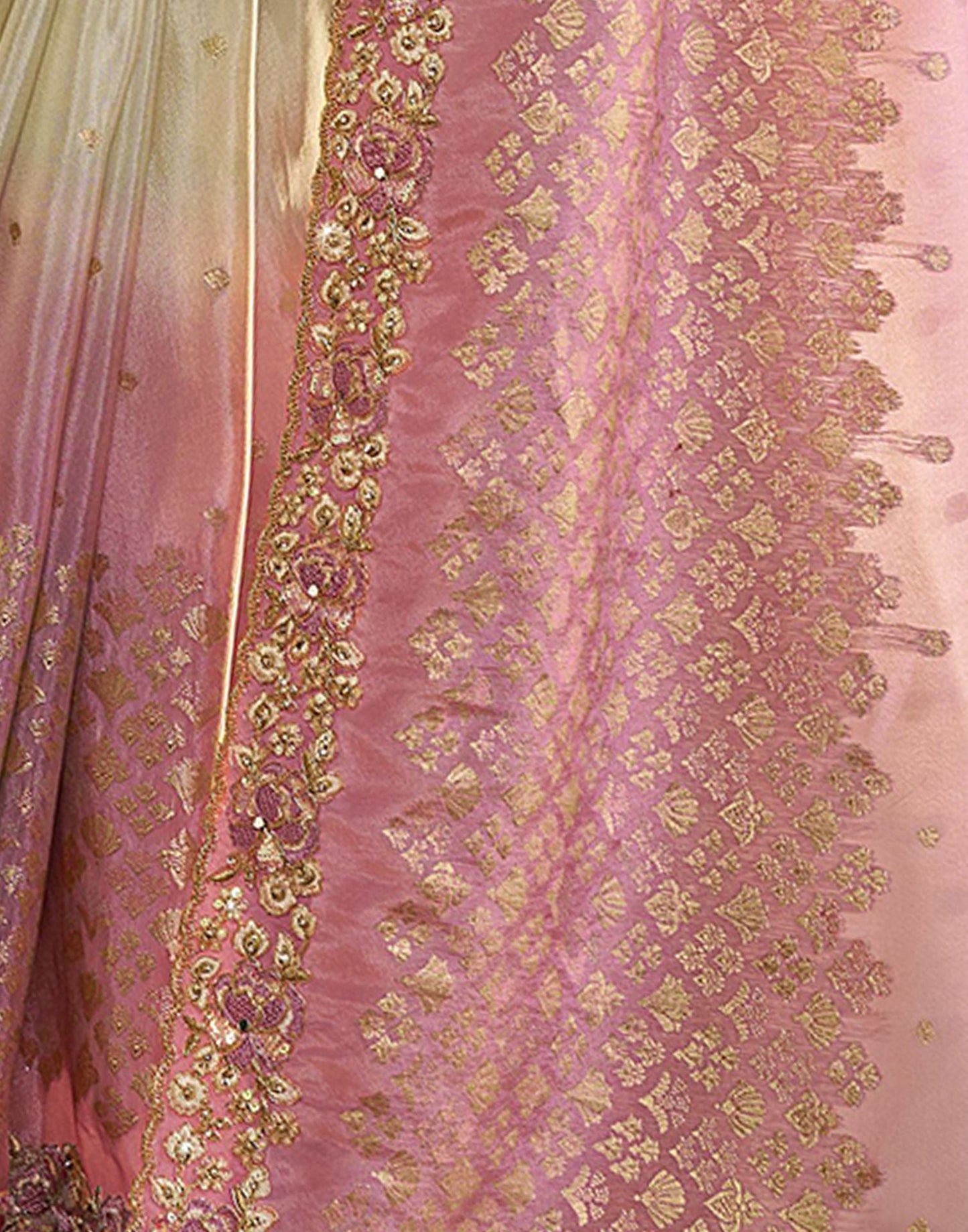 Pink Plain Silk Saree