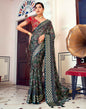 Dark Rama Blue Printed Georgette Saree