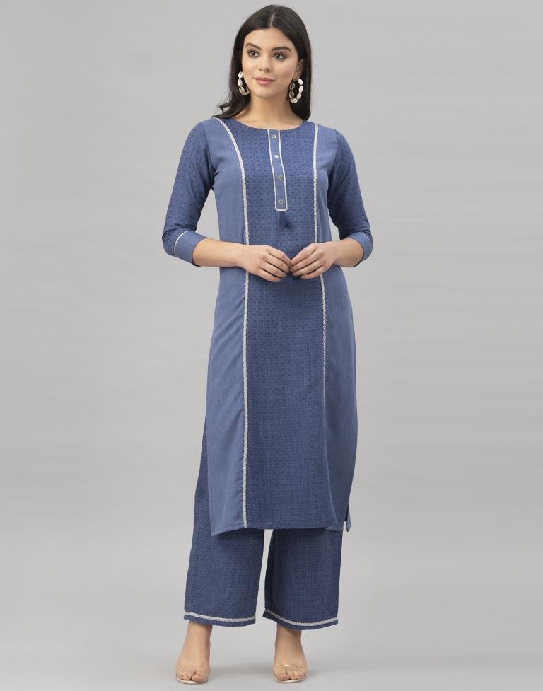 Maroon Printed Kurta Palazzo Set | Leemboodi