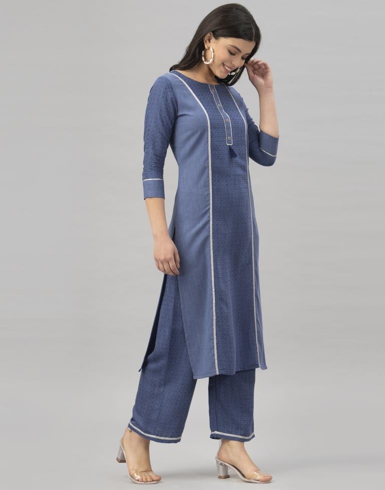 Maroon Printed Kurta Palazzo Set | Leemboodi