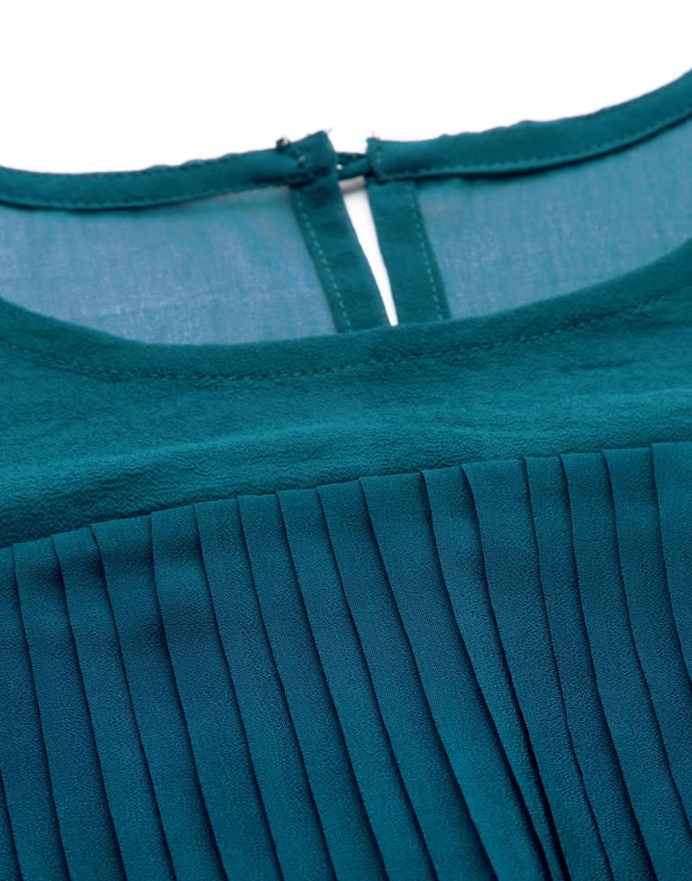 Teal Blue Smocked Dress | Leemboodi