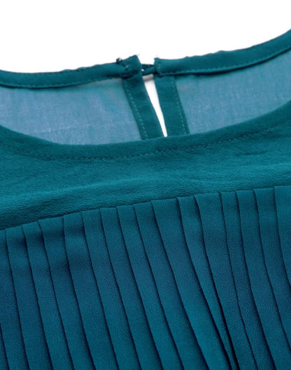 Teal Blue Smocked Dress | Leemboodi