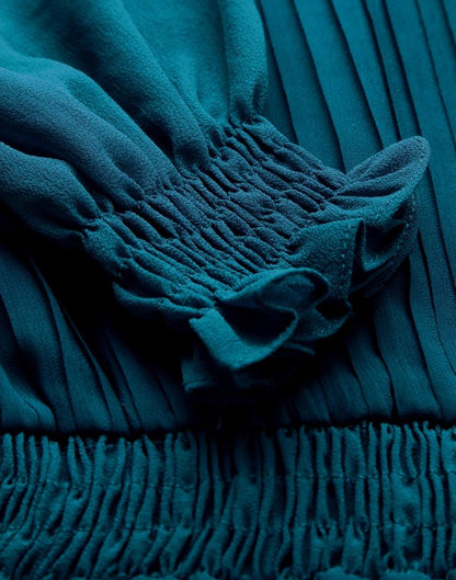 Teal Blue Smocked Dress | Leemboodi