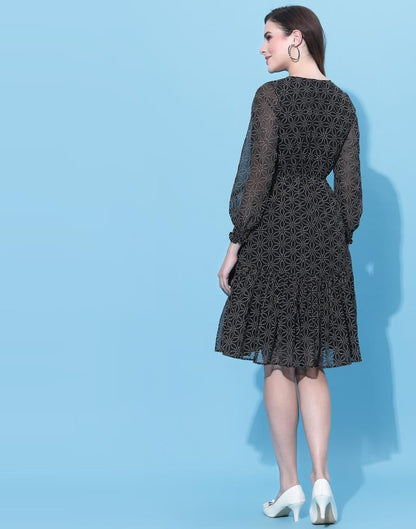 Black Ruffled Dress | Leemboodi