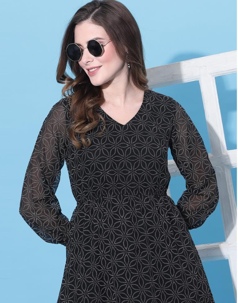 Black Ruffled Dress | Leemboodi