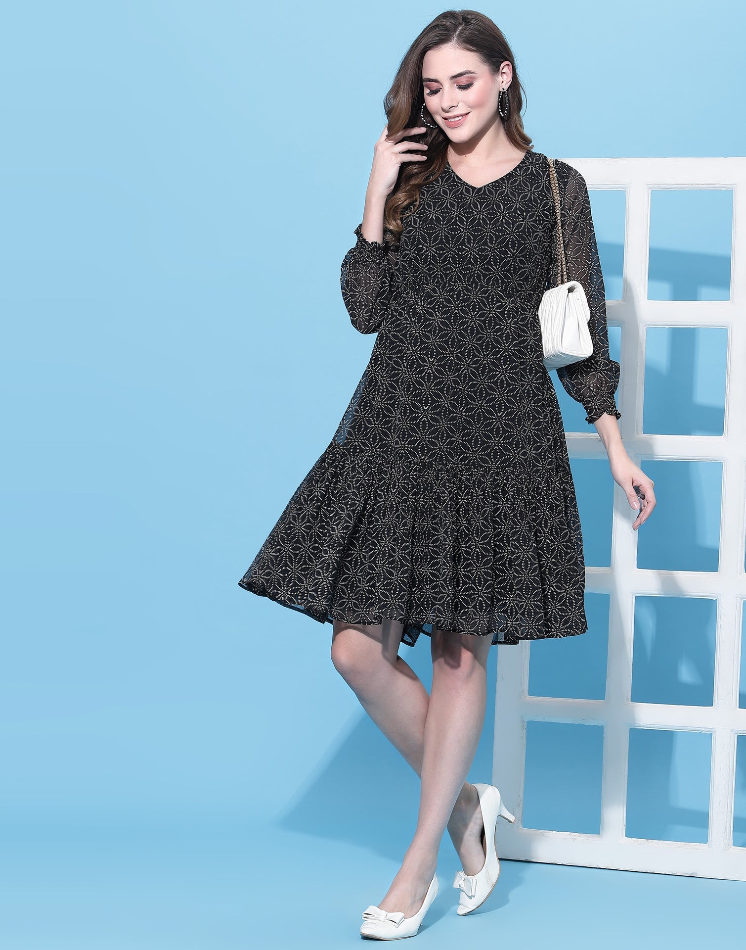 Black Ruffled Dress | Leemboodi