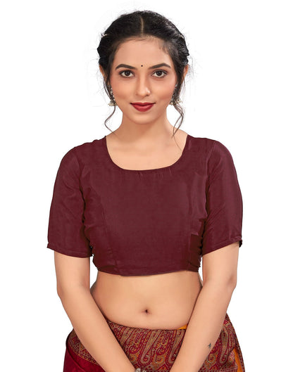 Maroon Printed Silk Saree