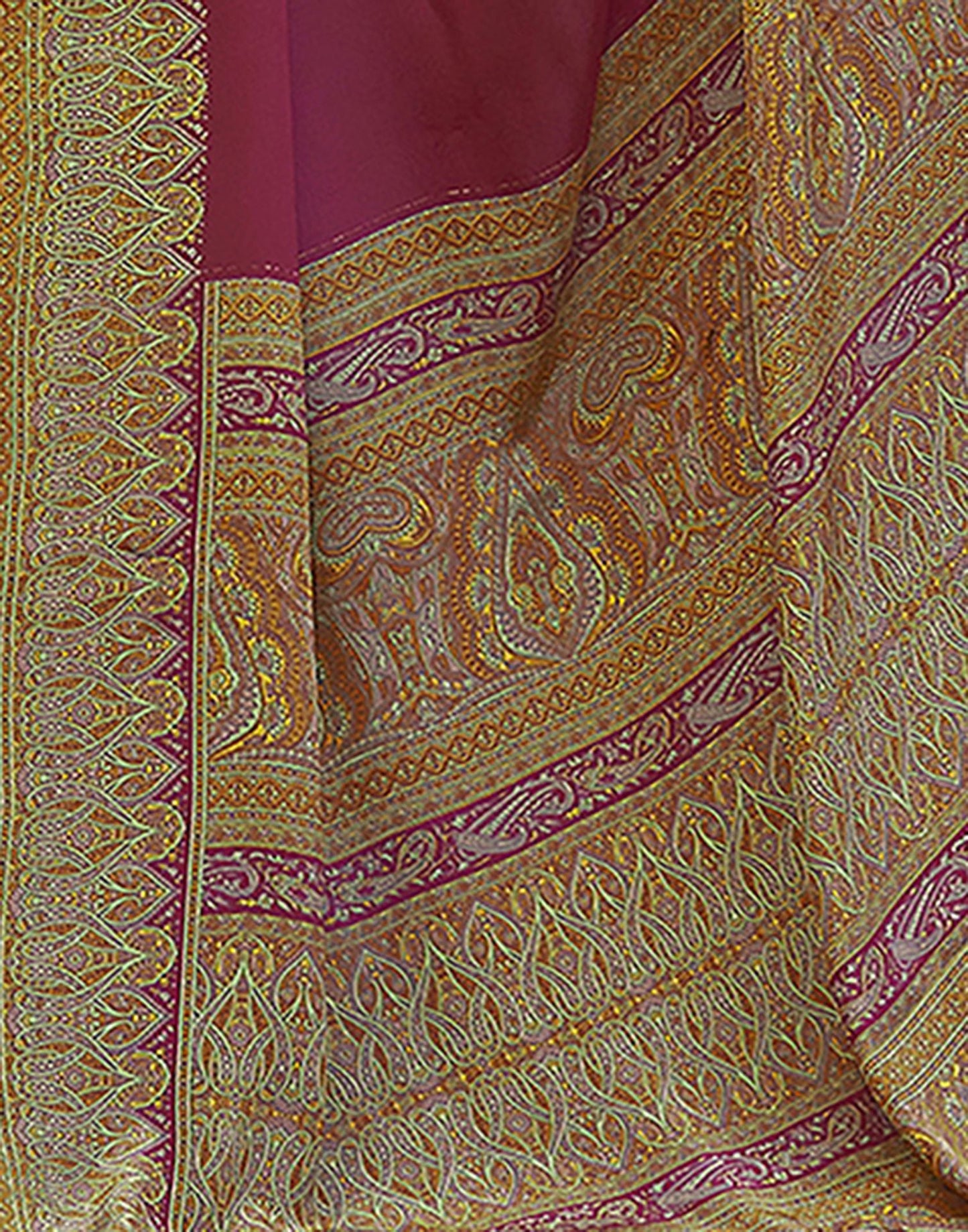 Maroon Printed Silk Saree