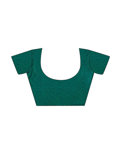 Rama Green Printed Silk Saree