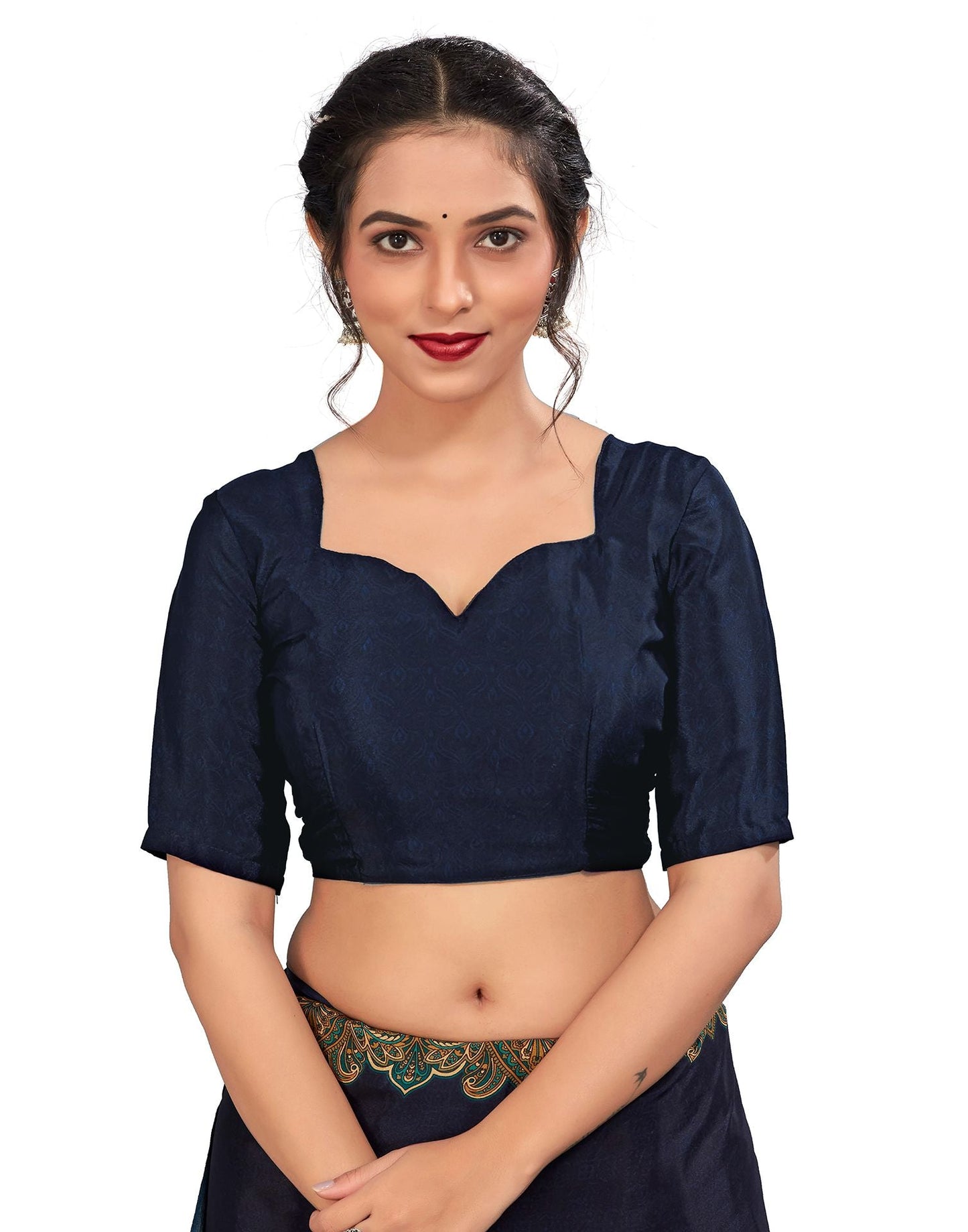 Rama Printed Silk Saree