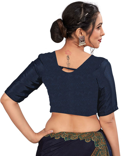 Rama Printed Silk Saree